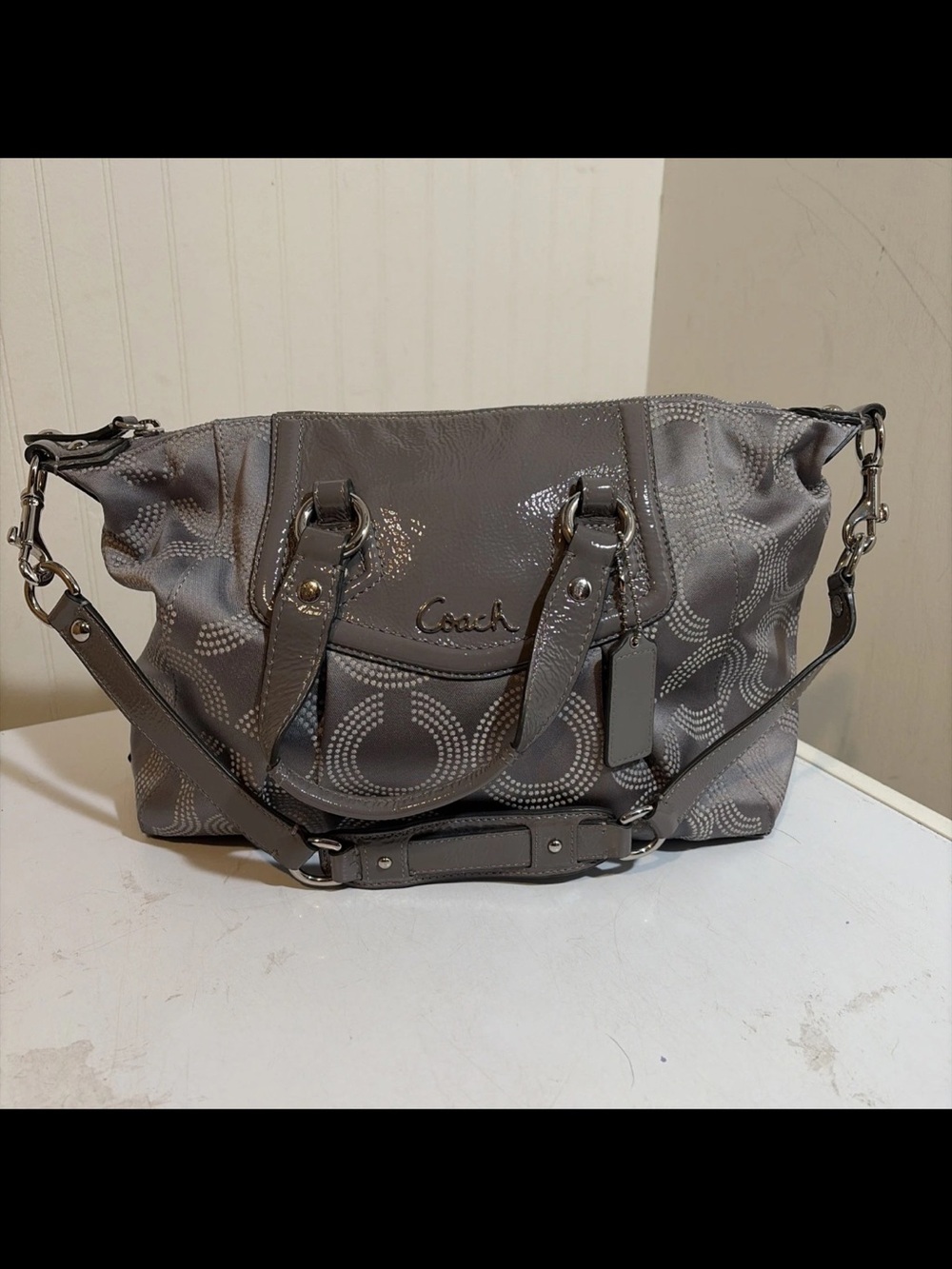 Coach Ashley Op Dotted Satchel. F2027